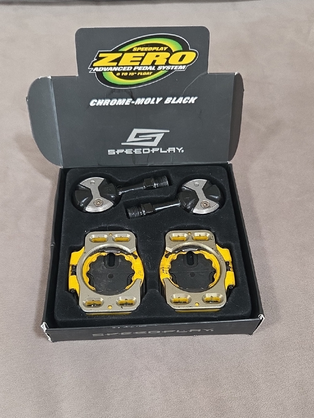 Zero Chrome-Moly Black Clipless Pedal Set - Yellow